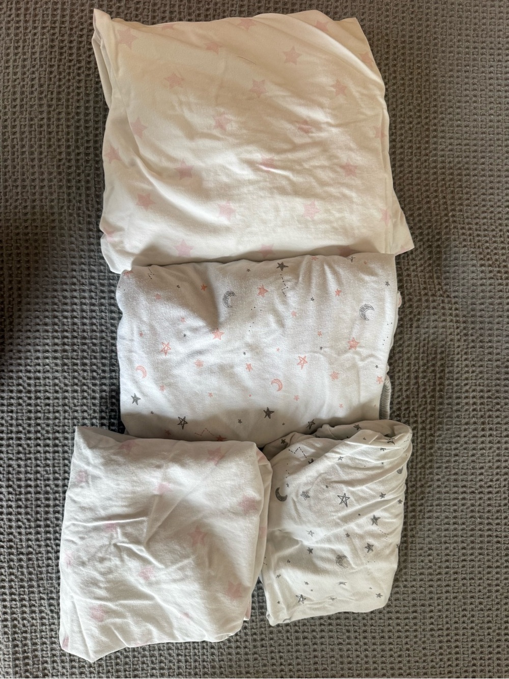 Set of 4 Celestial Patterned Crib & Diaper Changing Table Sheets